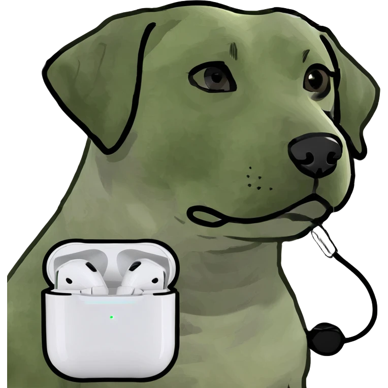 Labrador with AirPods  emoji