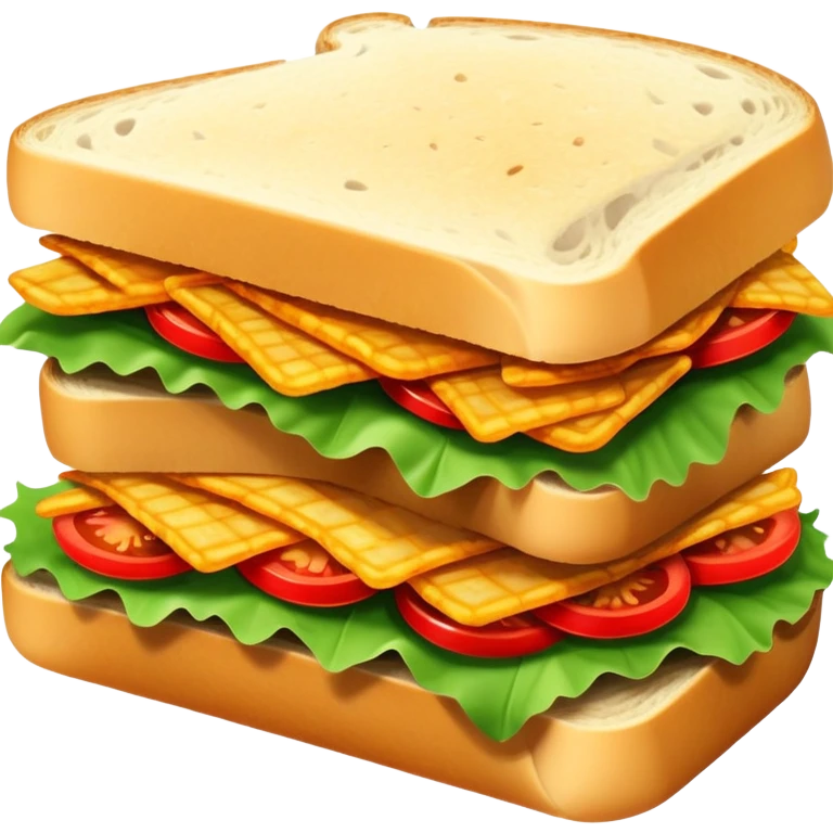 Sandwich with spicy chips on top emoji
