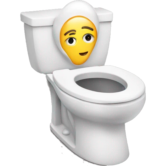 toilet with a head emoji
