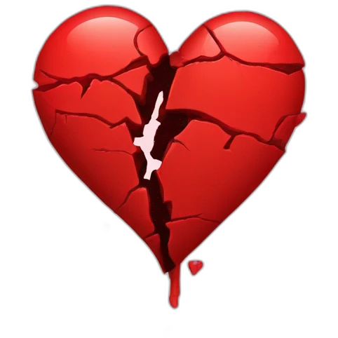 red broken heart emoji