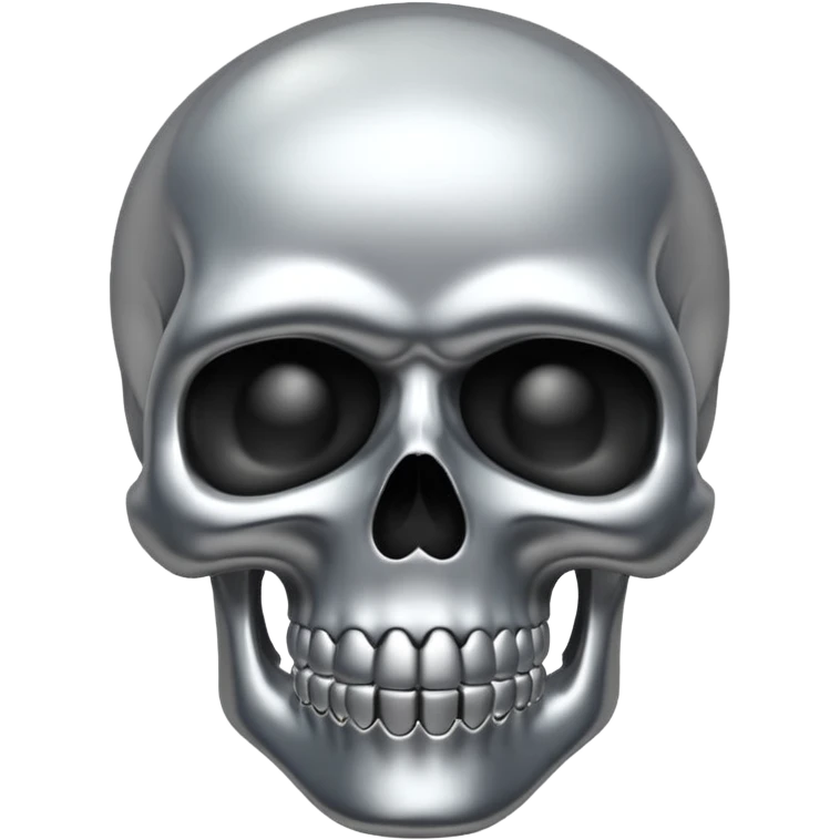 silver chrome scull emoji