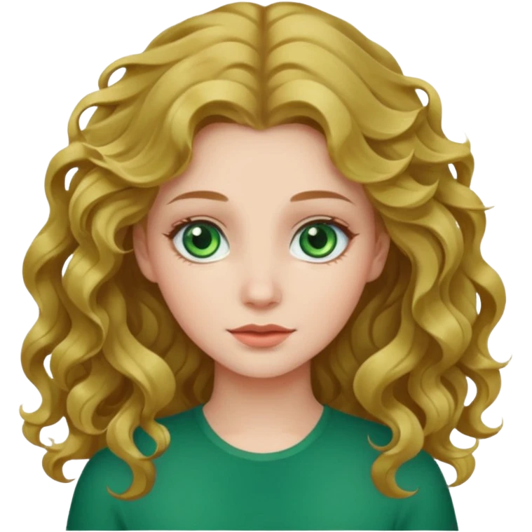 white-skinned girl with wavy hair and green eyes emoji