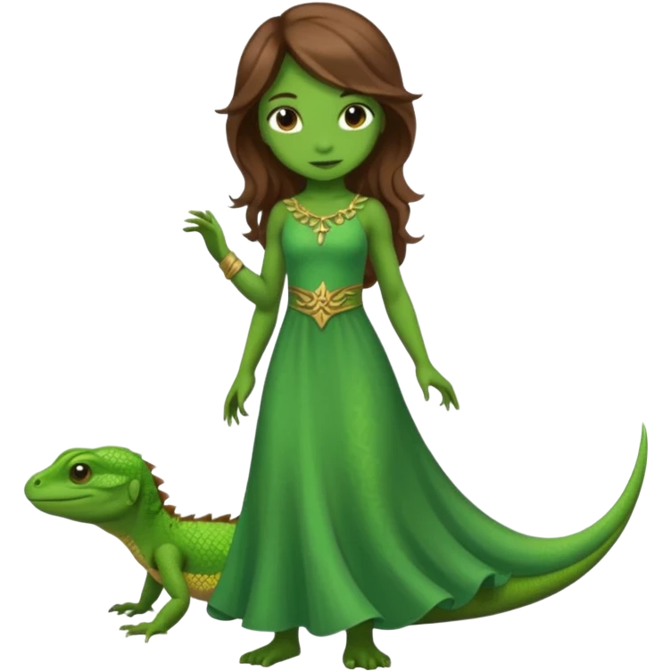 Lizard girl in dress emoji