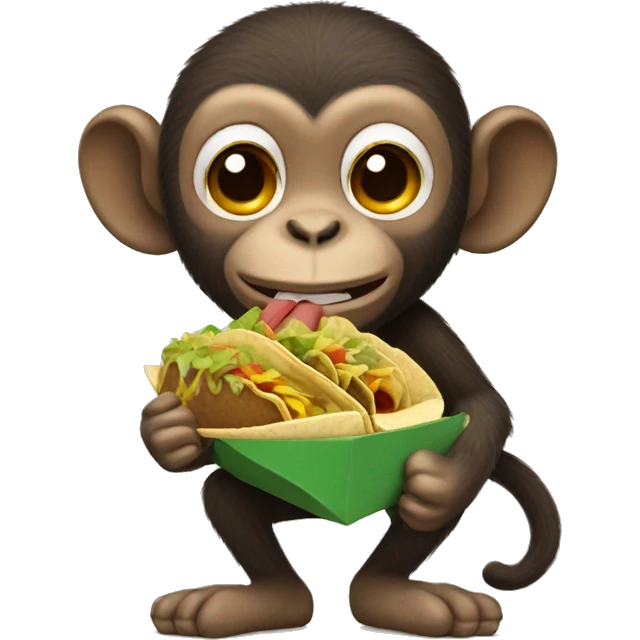 Monkey eating tacos emoji