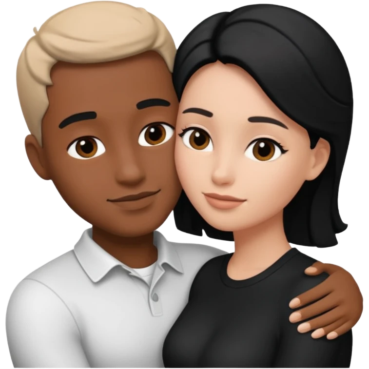 Black and white style couple emoji