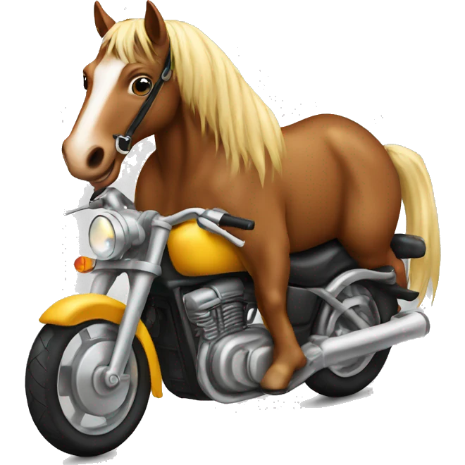 Horse on motorcycle  emoji