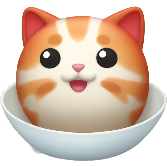 red rice cake mochi cat emoji