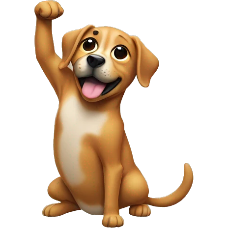 a dog dabbing emoji