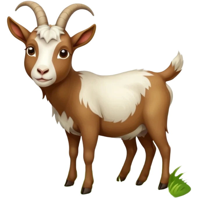 goat in the process of eating grass emoji