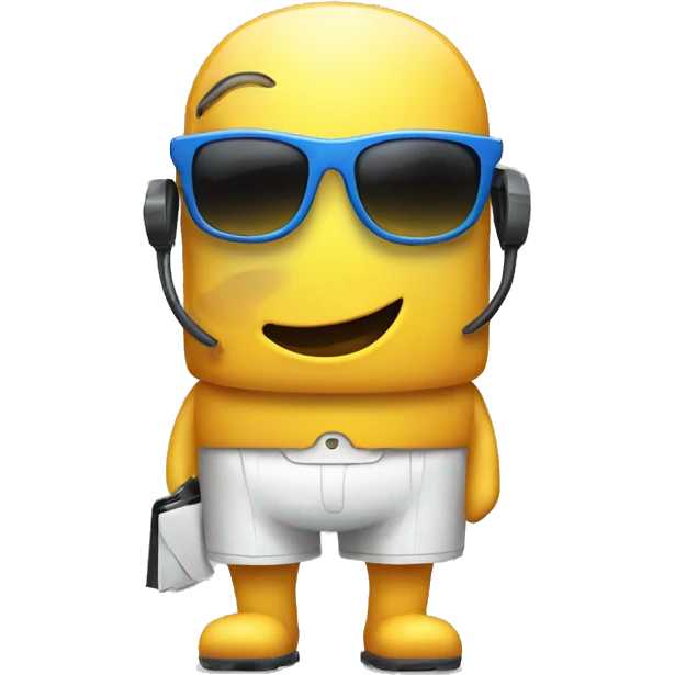 Walking AC unit with sun glasses emoji