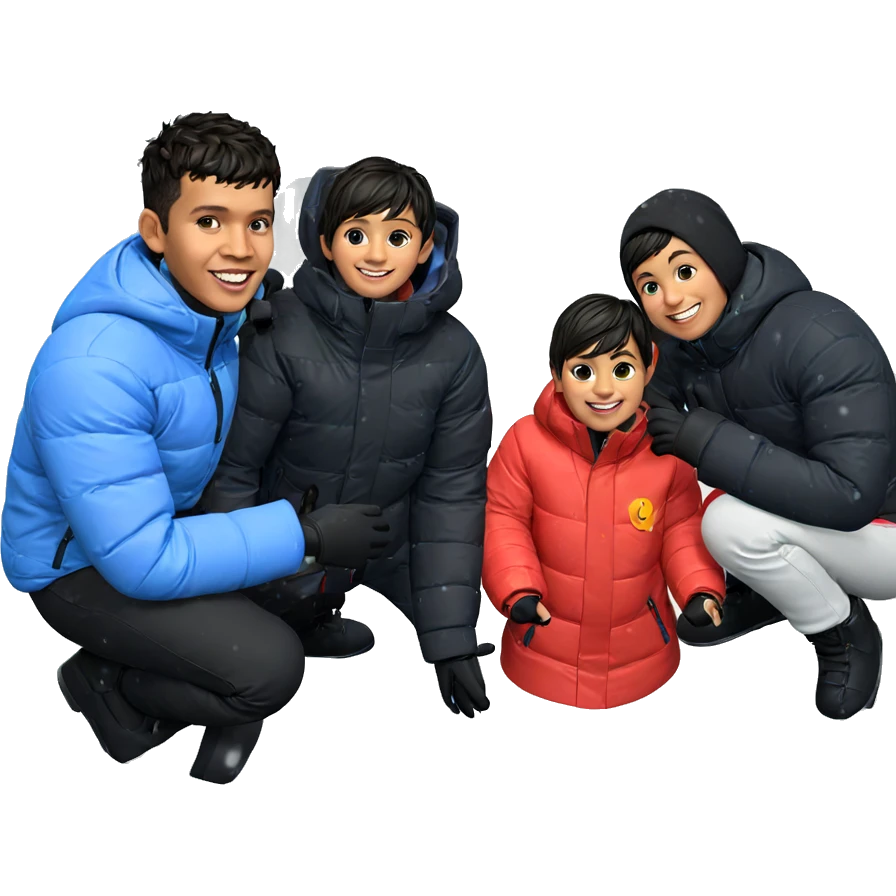 smiling child in snow coat emoji