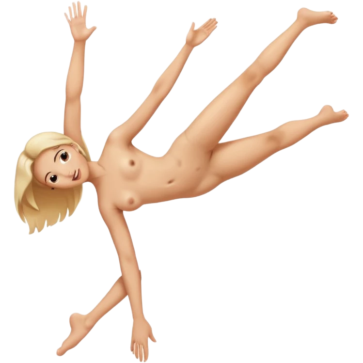 A nude girl putting her leg in the air emoji