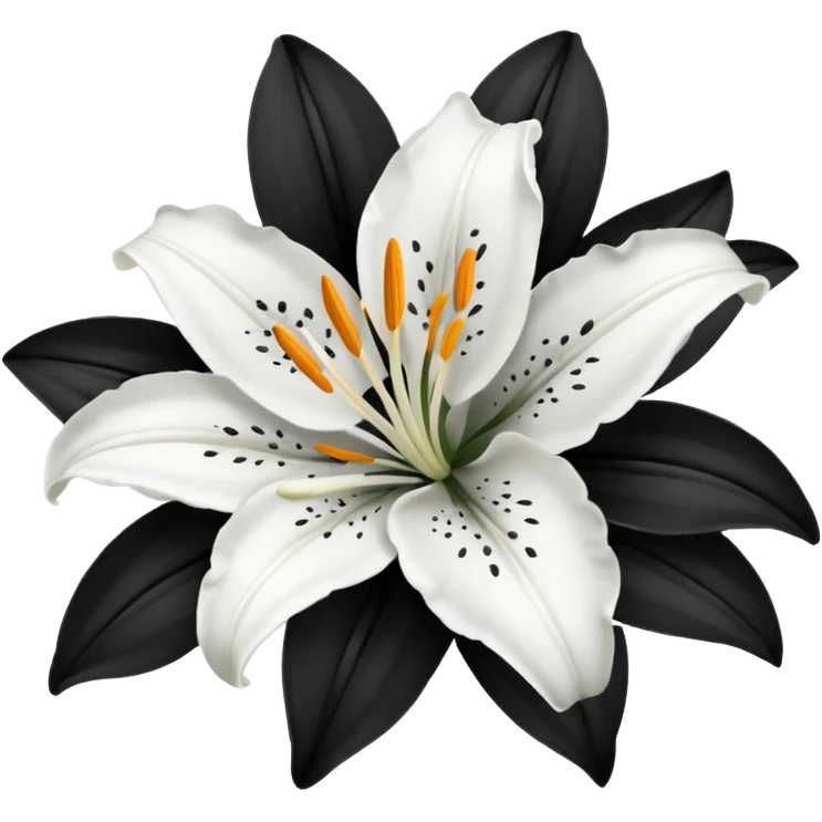 black and white lillies emoji