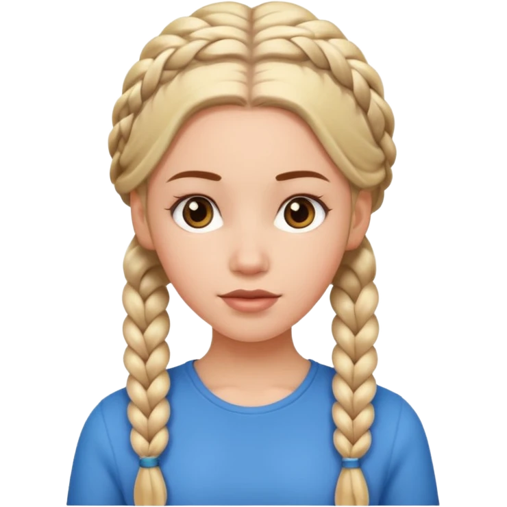 white girl full braids emoji