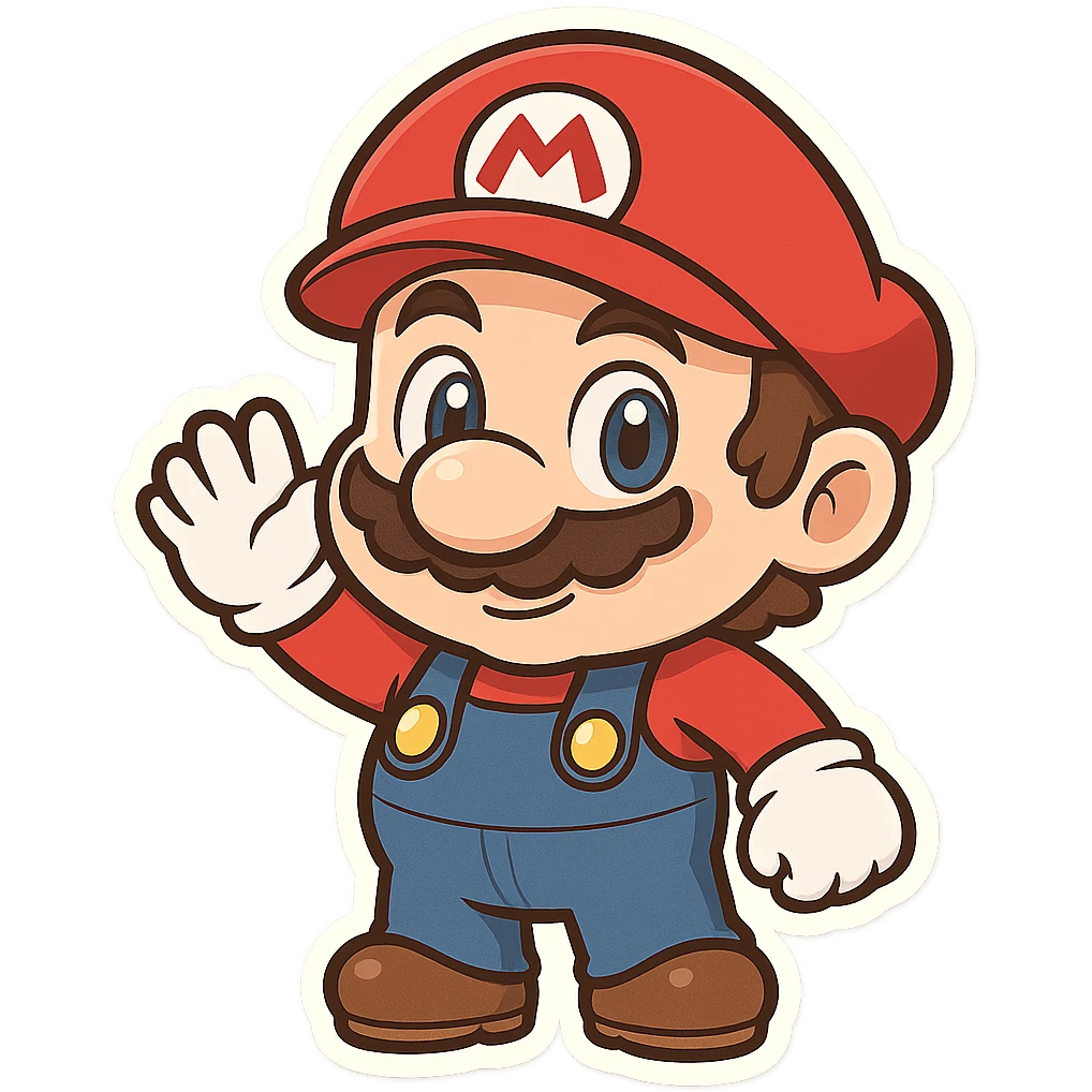 mario character chibi stickers cartoon style emoji