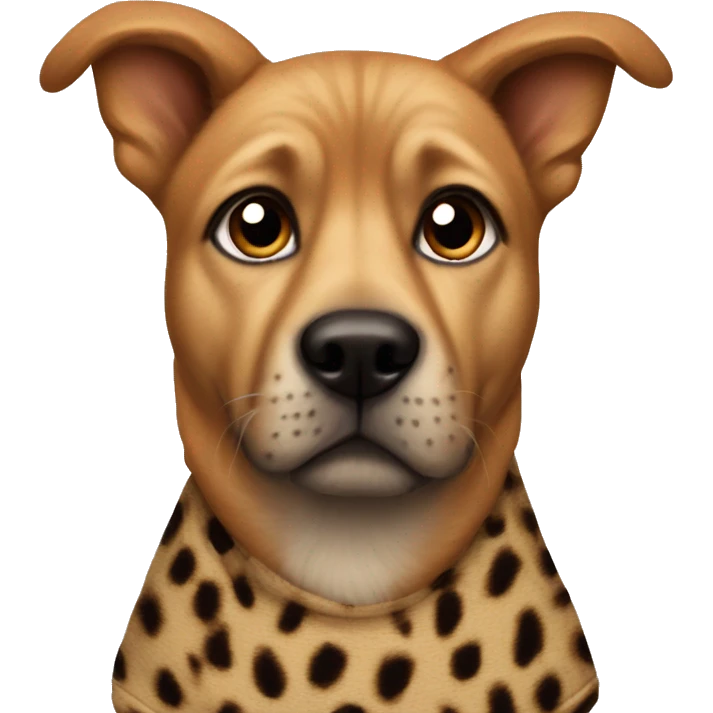 Dog wearing cheetah jumper emoji