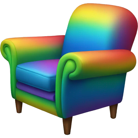 rainbow couch chair  emoji