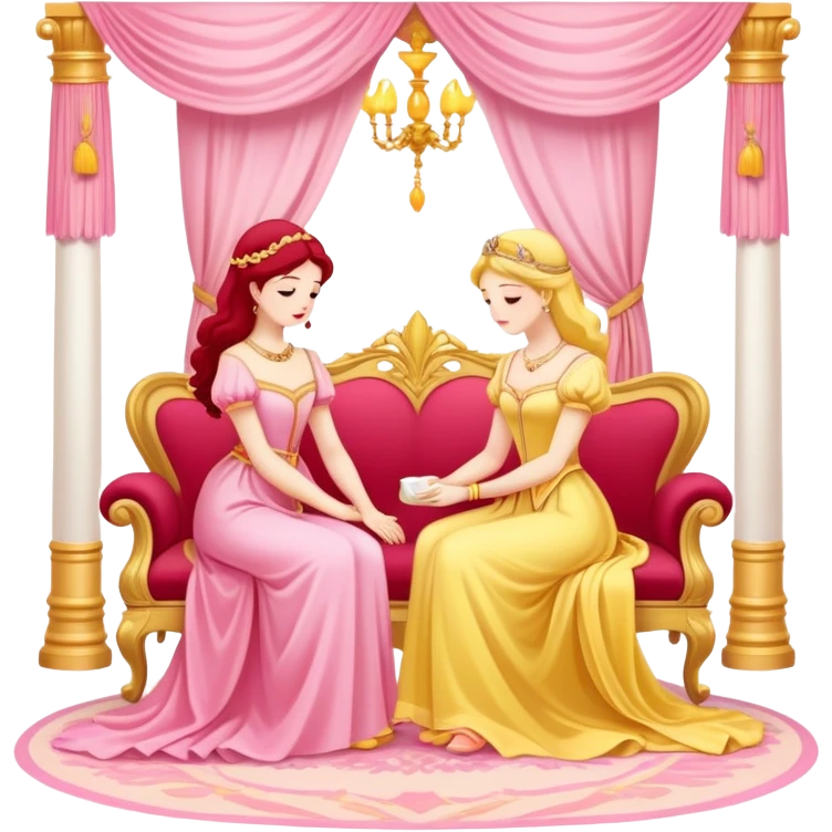 Romantic pink-red-gold-yellow-white pastel lush royal aesthetic emoji