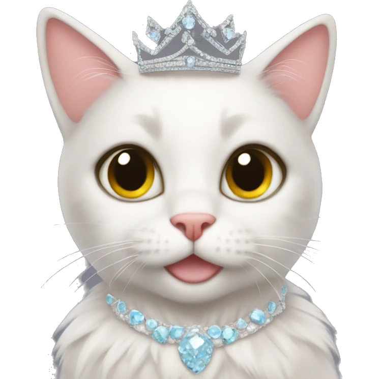 cat wearing princess tiara and tutu emoji