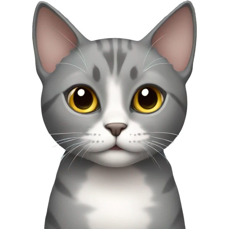 beautiful gray cat with white belly emoji