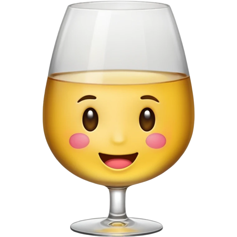 Blushing emoji with white wine emoji