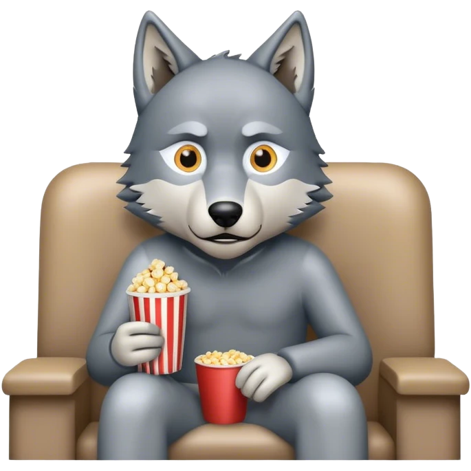 wolf watching movie seriouly emoji