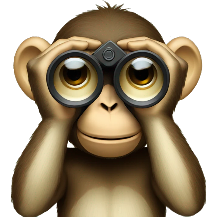 Monkey looking through binoculars  emoji