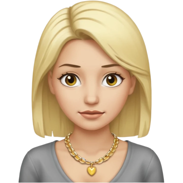 Female with Gold Necklace, grey skin,blonde hair, different expressions. emoji