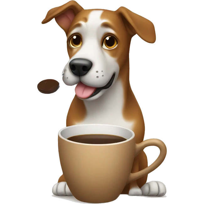 dog drinking coffee emoji