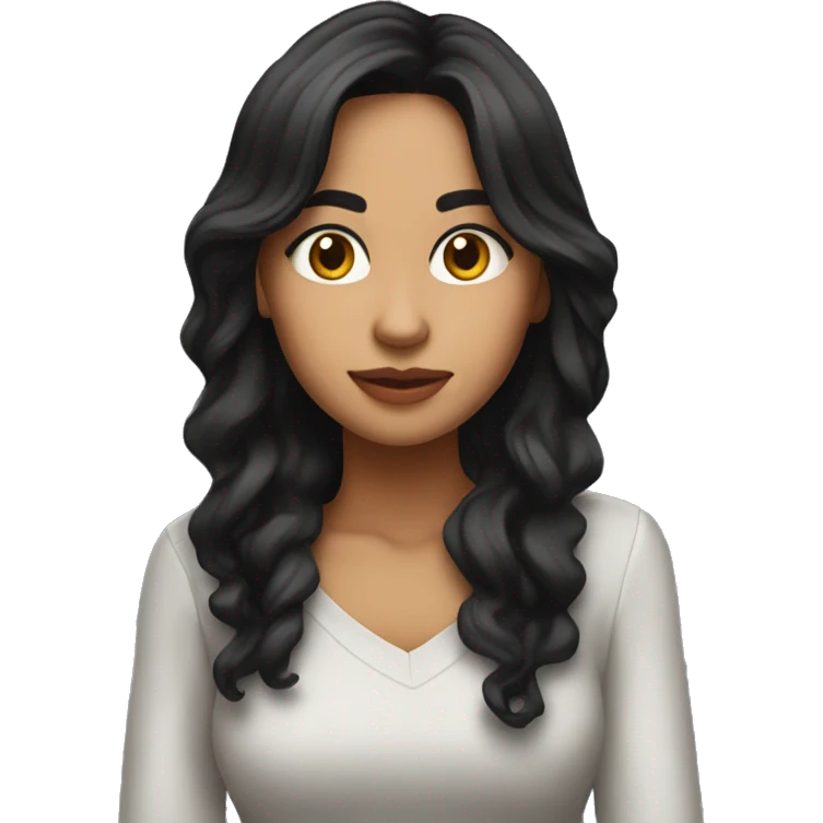 Chica morena cabello liso emoji