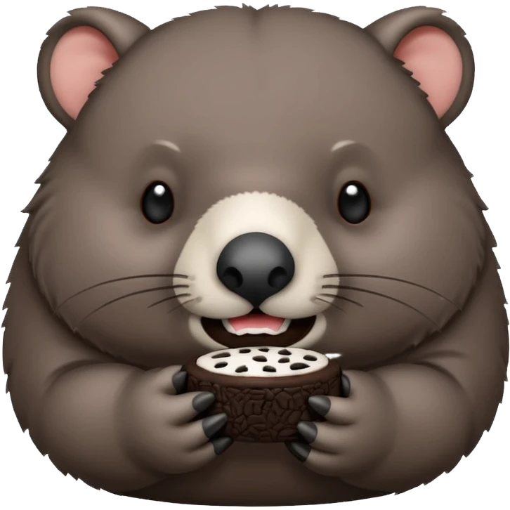 Wombat eating a oreo emoji