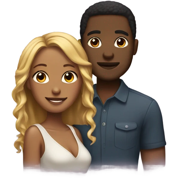 Black men and light women in a relationship  emoji