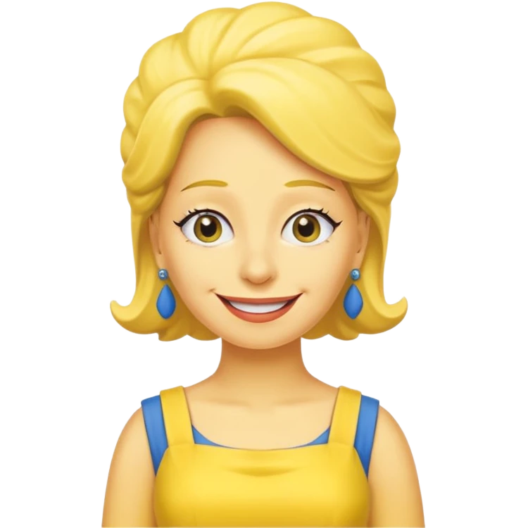 Marge Simpson with dress yellow with complete yellow emoji