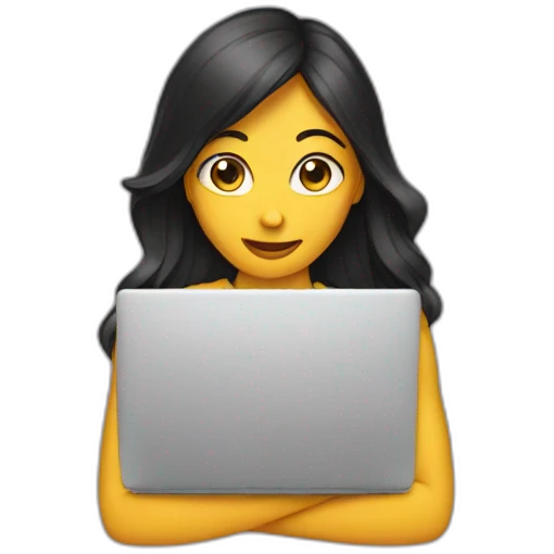 woman hiding behind a laptop emoji