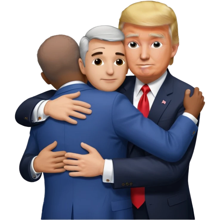Charlie kirk, donald trump and jeffrey epstien hugging emoji