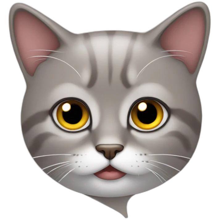 un chat triste qui fait un coeur emoji