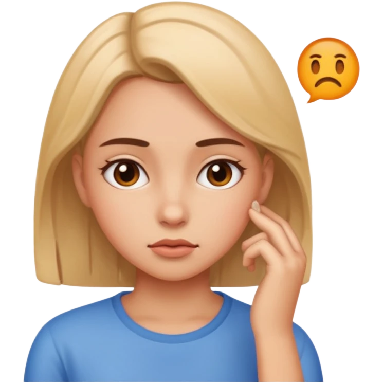 a girl is thinking emoji
