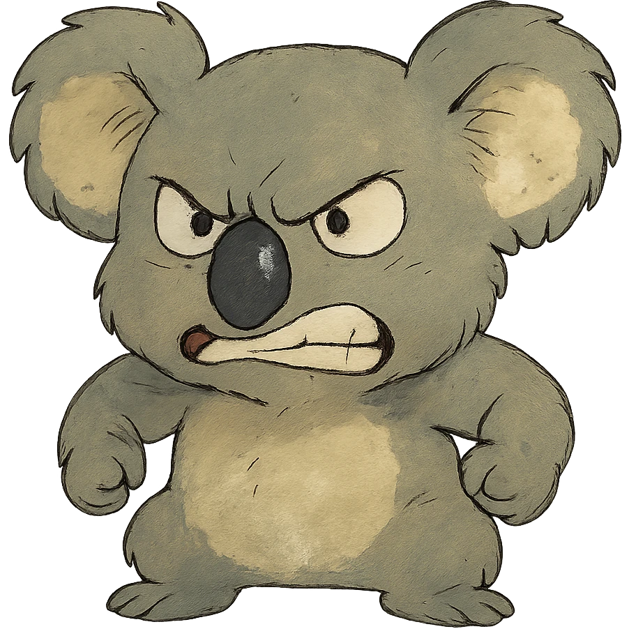 angry koala in ghibli style emoji