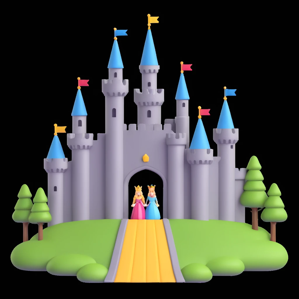 king and queen, castle background emoji