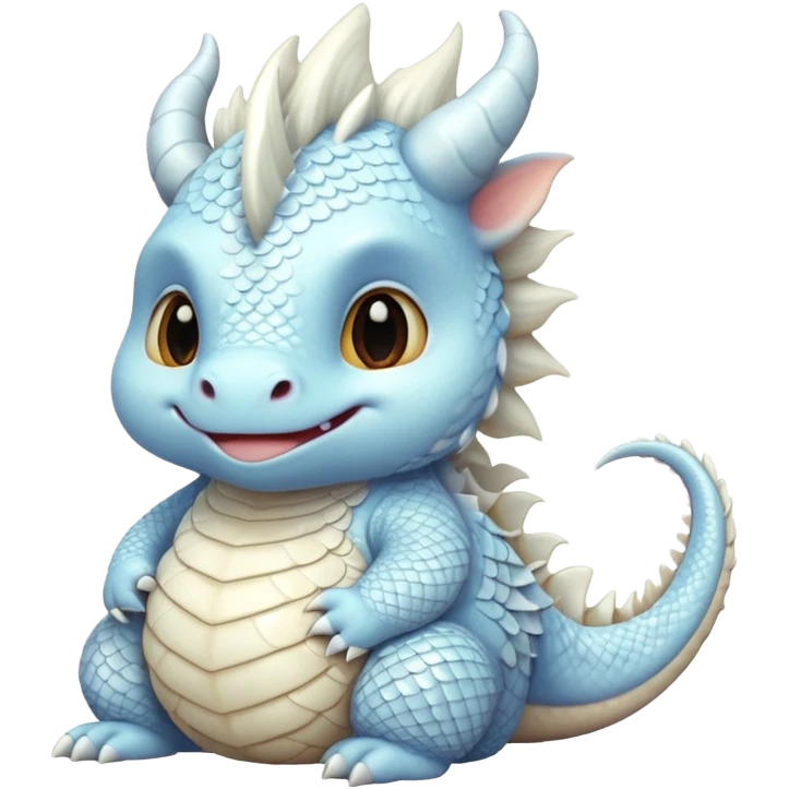 fat baby white dragon emoji