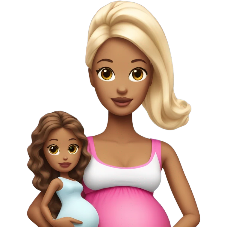 Pregnant barbie with doula emoji