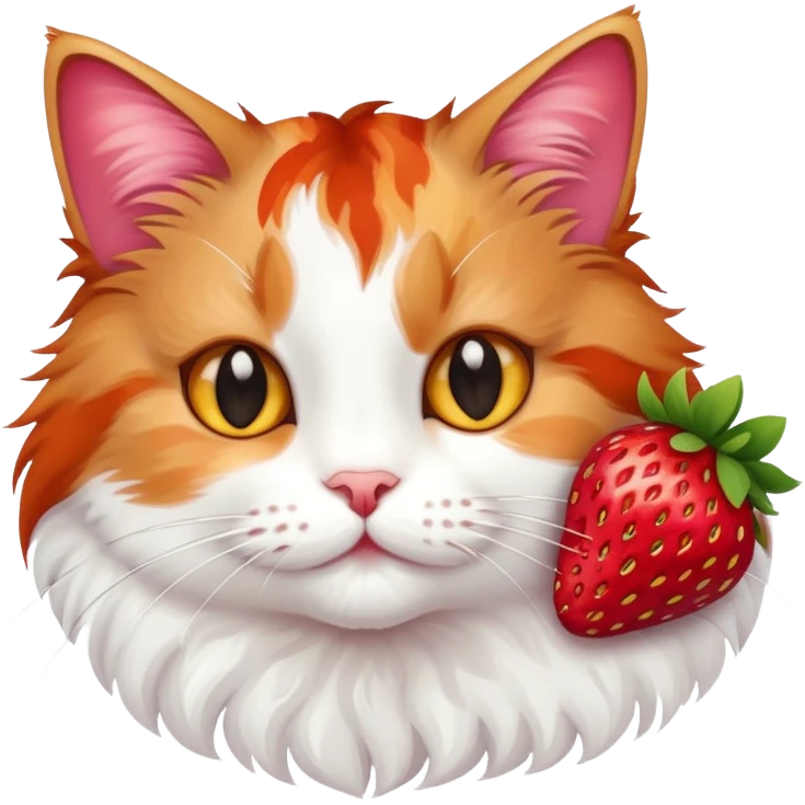 cat with strawberry emoji