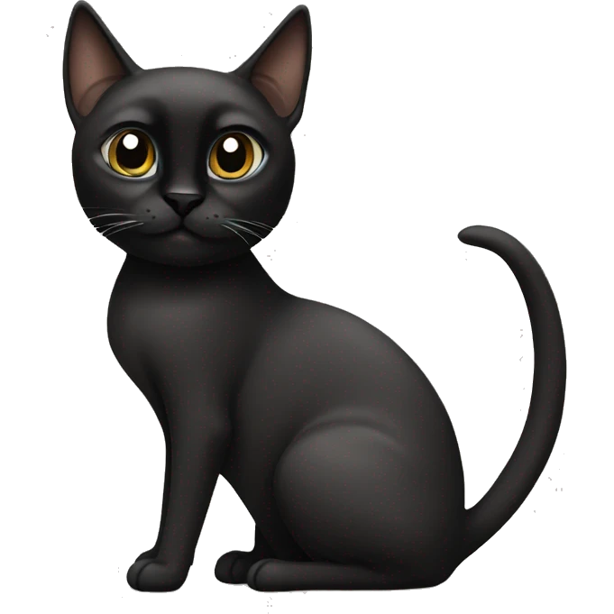 All black Siamese cat emoji