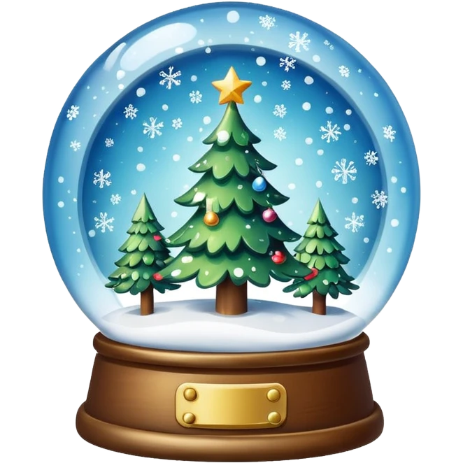 Christmas tree snow globe emoji