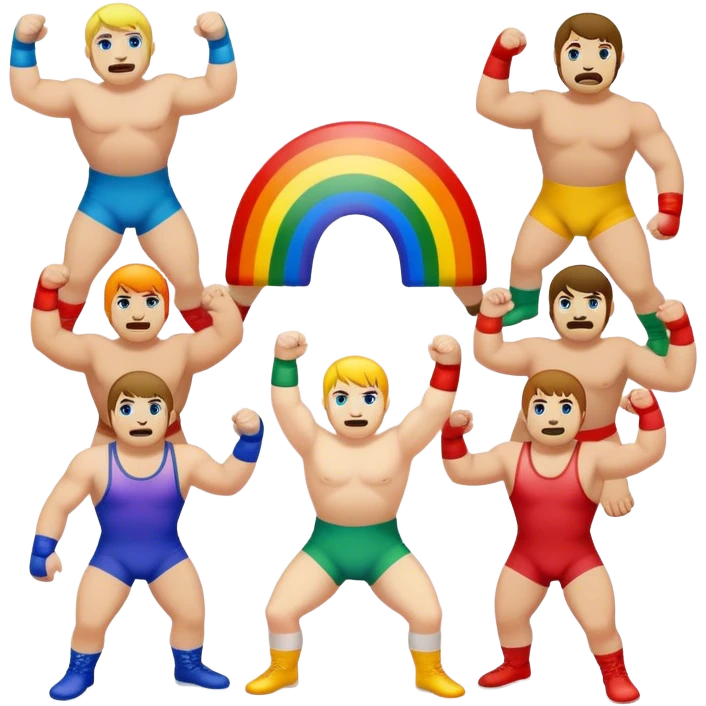 Rainbows wrestling emoji
