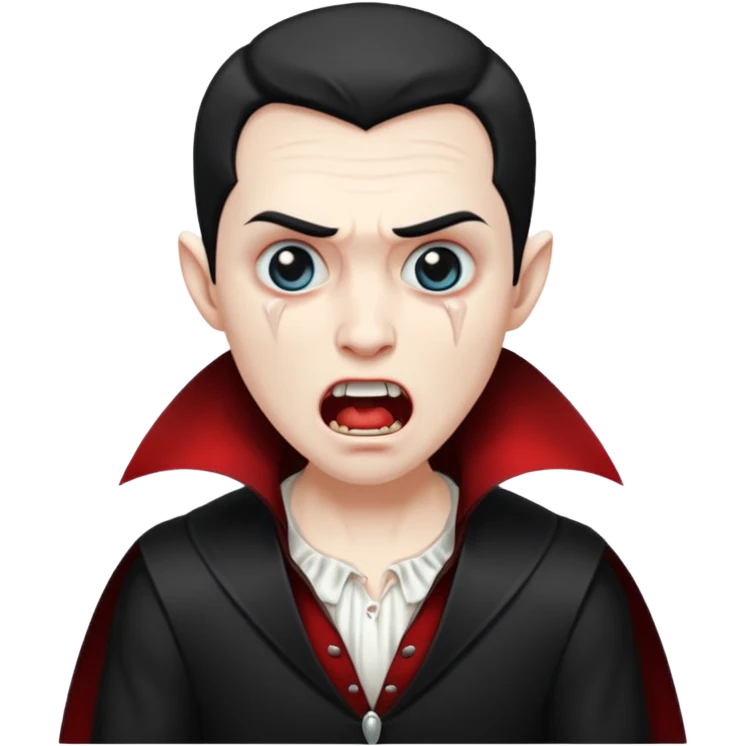 vampire crying with shout, full body. emoji