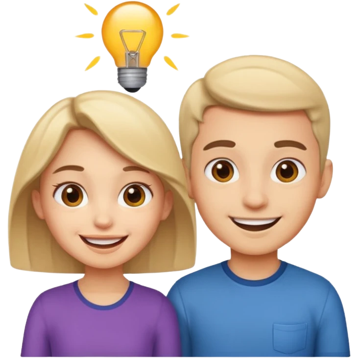 белокожий аниматор мальчик и девочка emoji