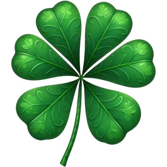 5 leaf clover dark green emoji