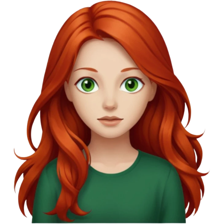 Stefanie Ridel with long red hair emoji