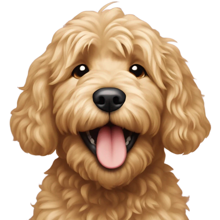 Goldendoodle yawning emoji